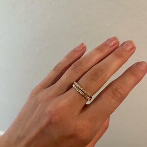 Pearl Mejuri Ring and Gold Bony Levy ring size 6